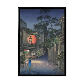 Quadro Decorativo Arte Oriental Japonês Koitsu Tsuchiya Com Moldura Preta
