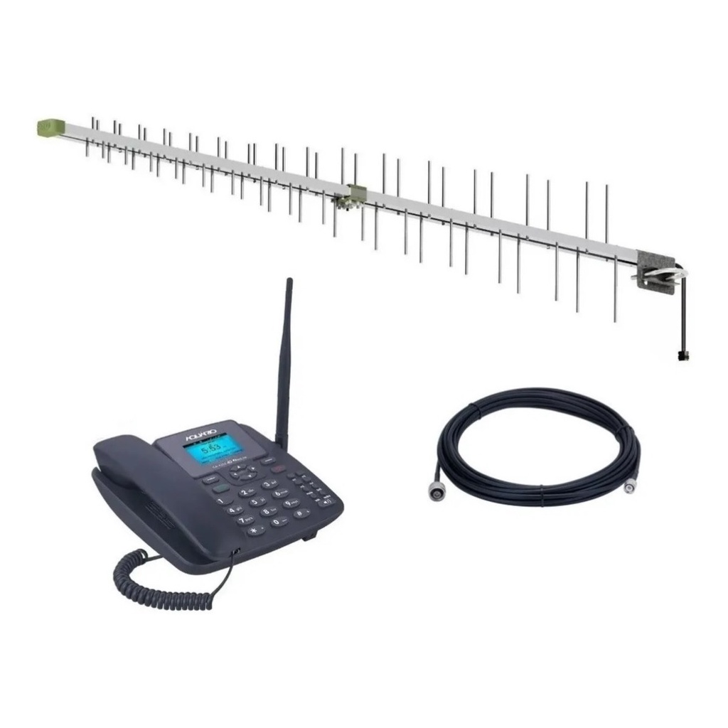 Telefone Fixo Gsm Chip Com Antena Rural 15dbi Ets3023 Oi Tim - Branco