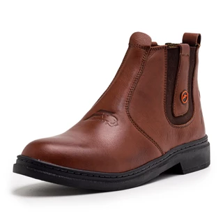 Botinas Bota Masculina Couro Legitimo Palmilha Gel Rustica