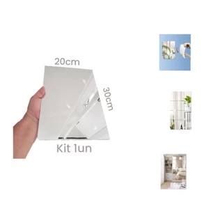 Espelho 20x30 Adesivo Acrílico Boa Nitidez de perto Retangular Decorativo 1un