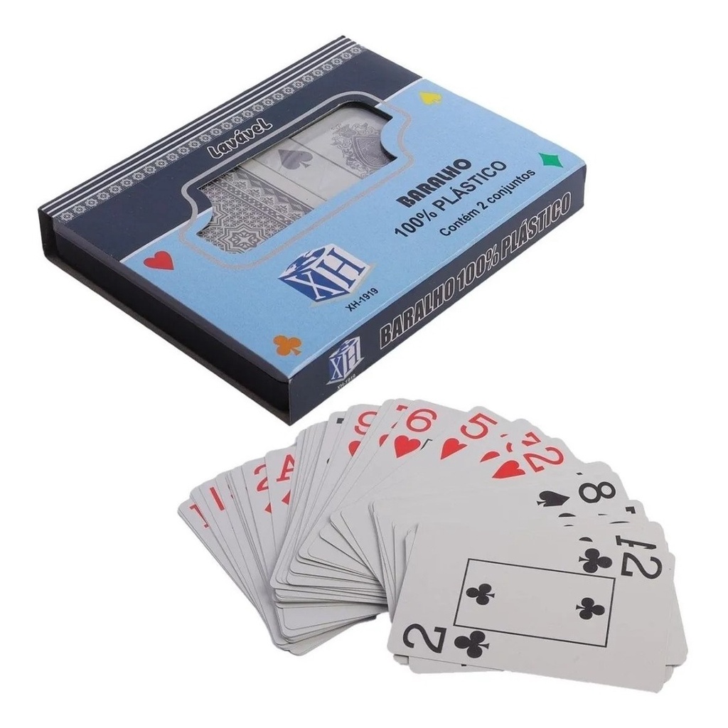 Baralho Jogos De Cartas 100% Plástico Com 108 Cartas - MBtech