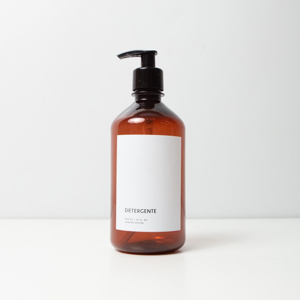 Frasco Âmbar Minimal Detergente Sanchz design