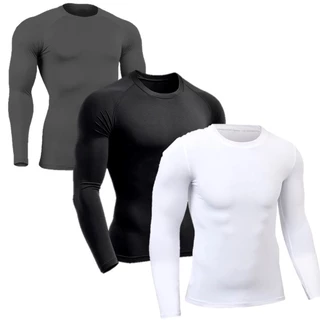 Kit Com 3 Camisas Térmicas De Manga Longa Com Proteção Solar UV 50