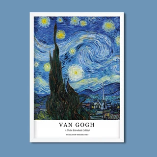 Quadro Decorativo Van Gogh com Moldura E Vidro Tamanho 70x50cm