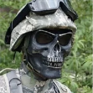Mascara Full Face Silver Skull Vintage Caveira Prata Airsoft