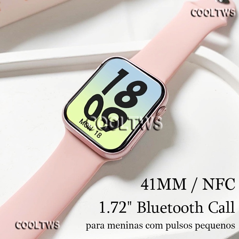 iwo mini Relógio 8 NFC 41mm Assistente De Voz Bluetooth Call Fitness Carregador sem fio Para Pulsos pequenos HW8 Se Mini