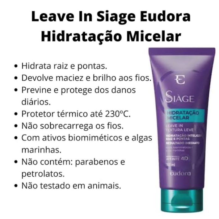 EUDORA Leave-In Concentrado 100ml ( ESCOLHA O SEU PREFERIDO, QUE MELHOR ...