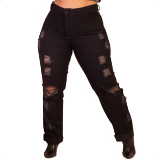 calça jeans feminina destroyed em Promoção na Shopee Brasil 2024