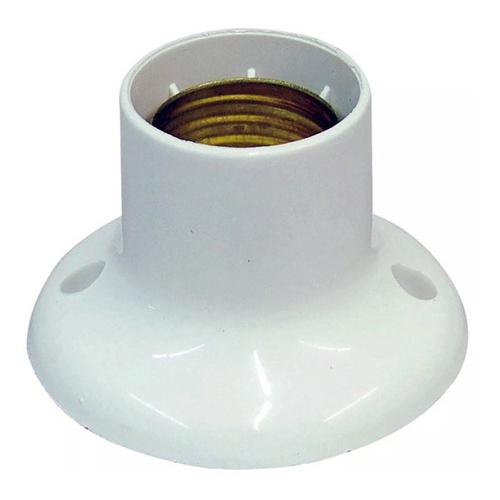 Soquete Fixo com Aba E27 BRANCO OU PRETO