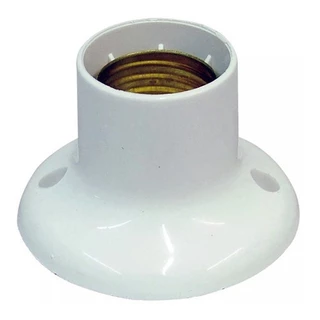 Soquete Fixo com Aba E27 BRANCO OU PRETO
