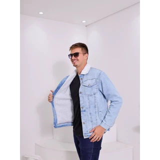 jaqueta jeans masculino forrada com albaca ,casacos de inverno jenes