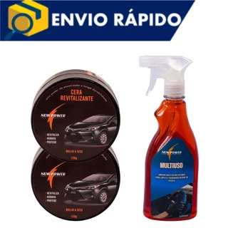 Kit de higienização automotiva (1 Uni Super limpa tudo multiuso + 2 Uni revitalizador de plástico)