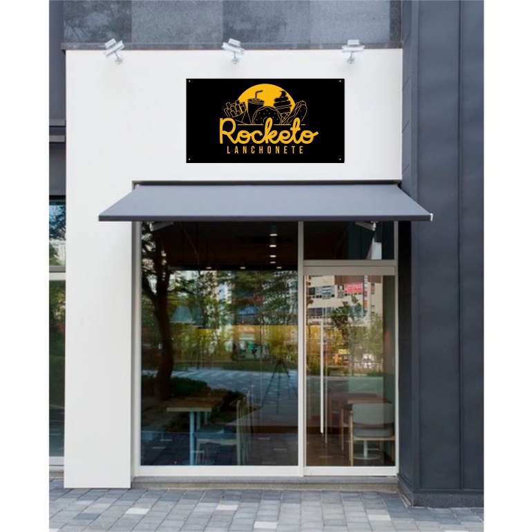 Placa Logo Lanchonete/Hamburgueria - Material ACM / Fachada