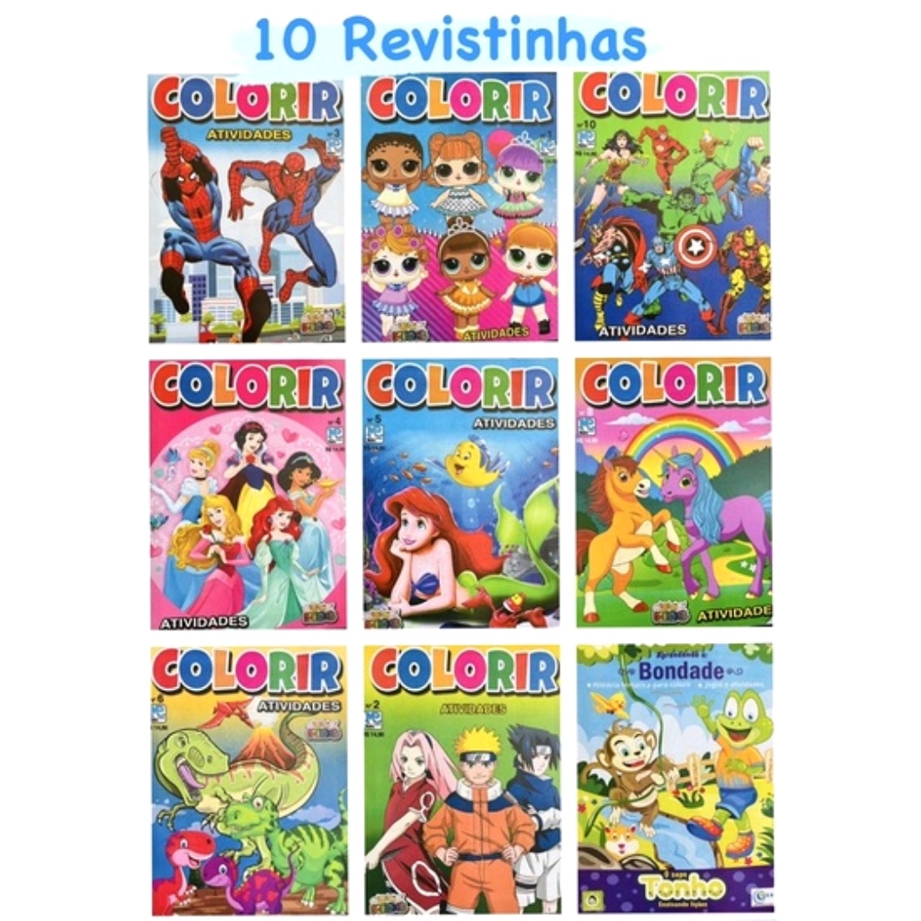 10 Revistas para colorir infantil | Shopee Brasil