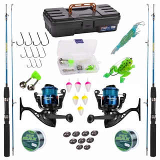 Kit De Pesca 10kg C/ 2 Varas + 2 Molinetes + Itens