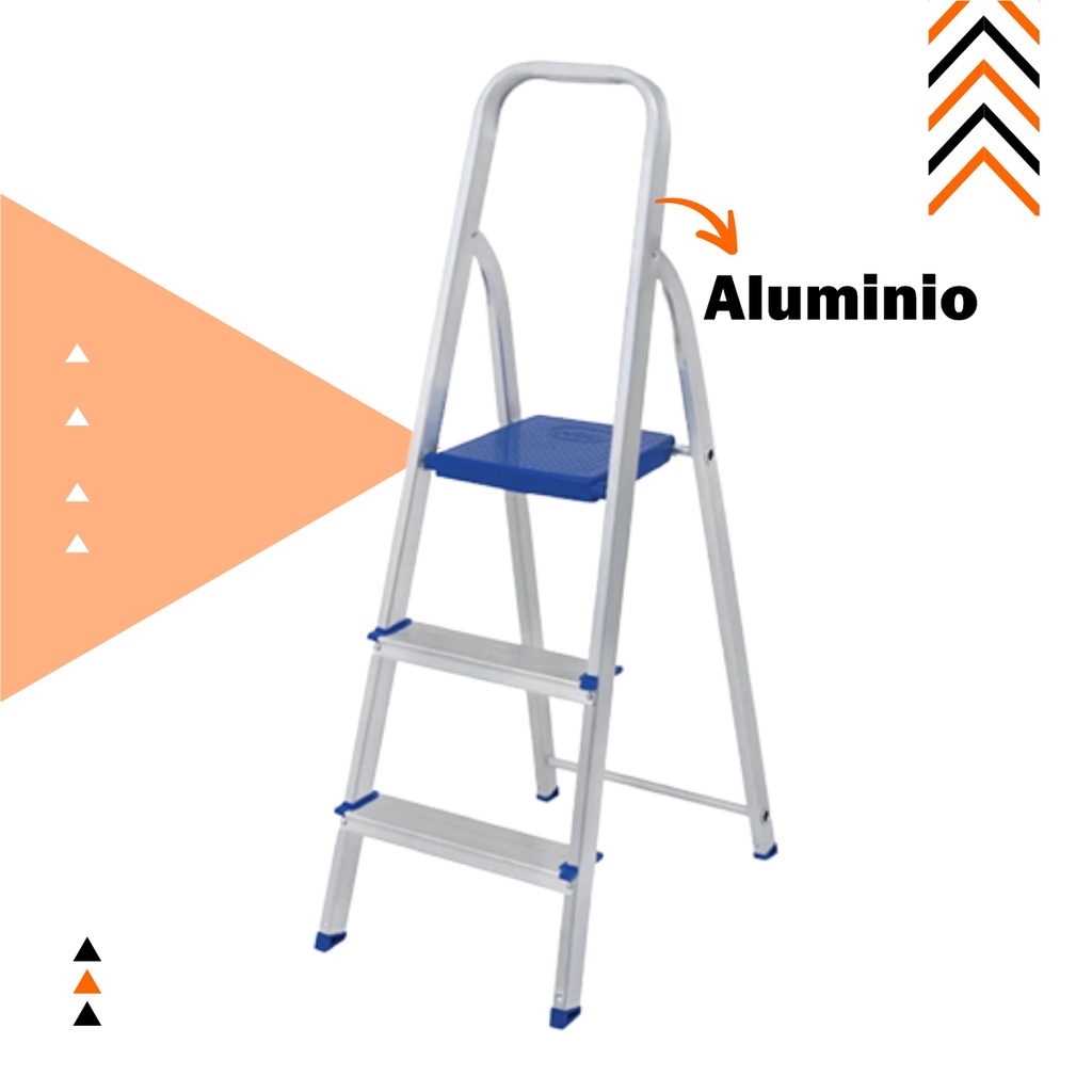 Escada de Alumínio Pequena 3 Andares Dobrável Mor | Shopee Brasil