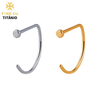 [FINE4U piercing TITANI D RING NOSTRIL NOS 8/10mm Grau De Implante Para Cura E Novos Perfurações