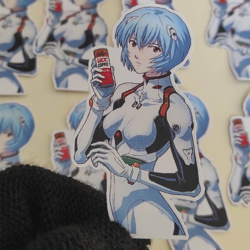 REI AYANAMI - UCC COFFEE - EVANGELION - STICKERS ADESIVOS | Shopee Brasil