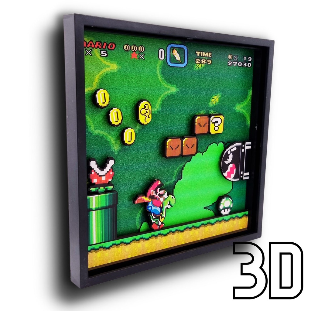 Quadro Super Mario Mapa Jogo Para Decorar
