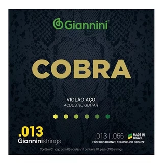 Encordoamento corda Violão Aço .013 Fosfor Bronze Giannini GEEFLXF