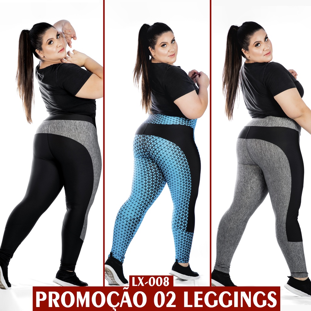 Calça Legging Academia Plus Size Básica Cigarreti 020 - Físico Fitness