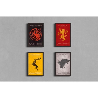 Kit 4 Quadros Casa Do Dragão Game Of Thrones House Of The Dragon 