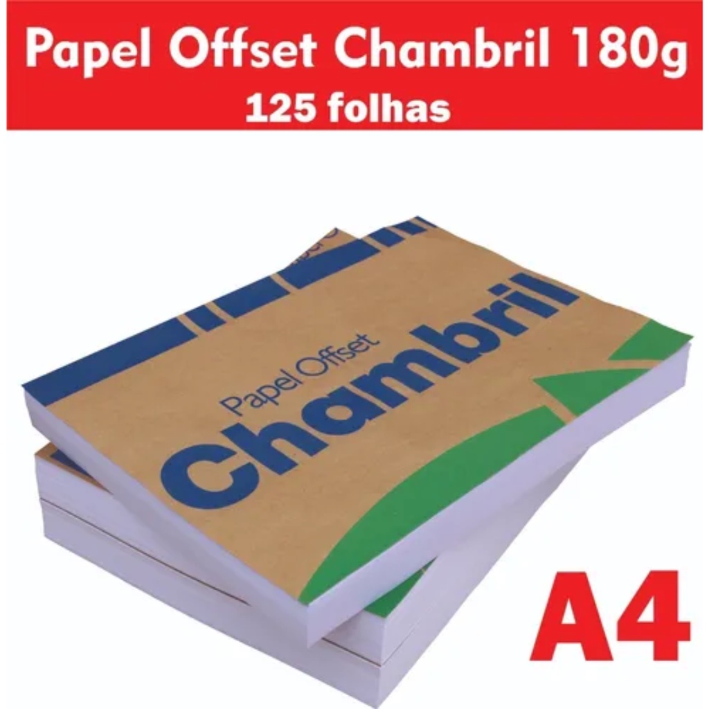 Papel Offset Chambril 180g A4 125 Folhas Shopee Brasil 9318