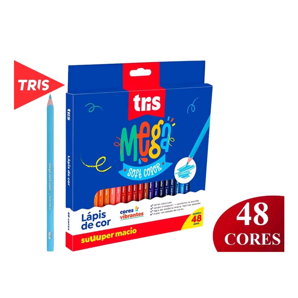 Lapis de Cor 48 Cores Mega Soft Color Tris