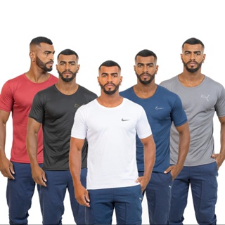 Kit com 5 camisetas masculina dry fit bordada uv 50+, direto da fabrica, fitness, academia.