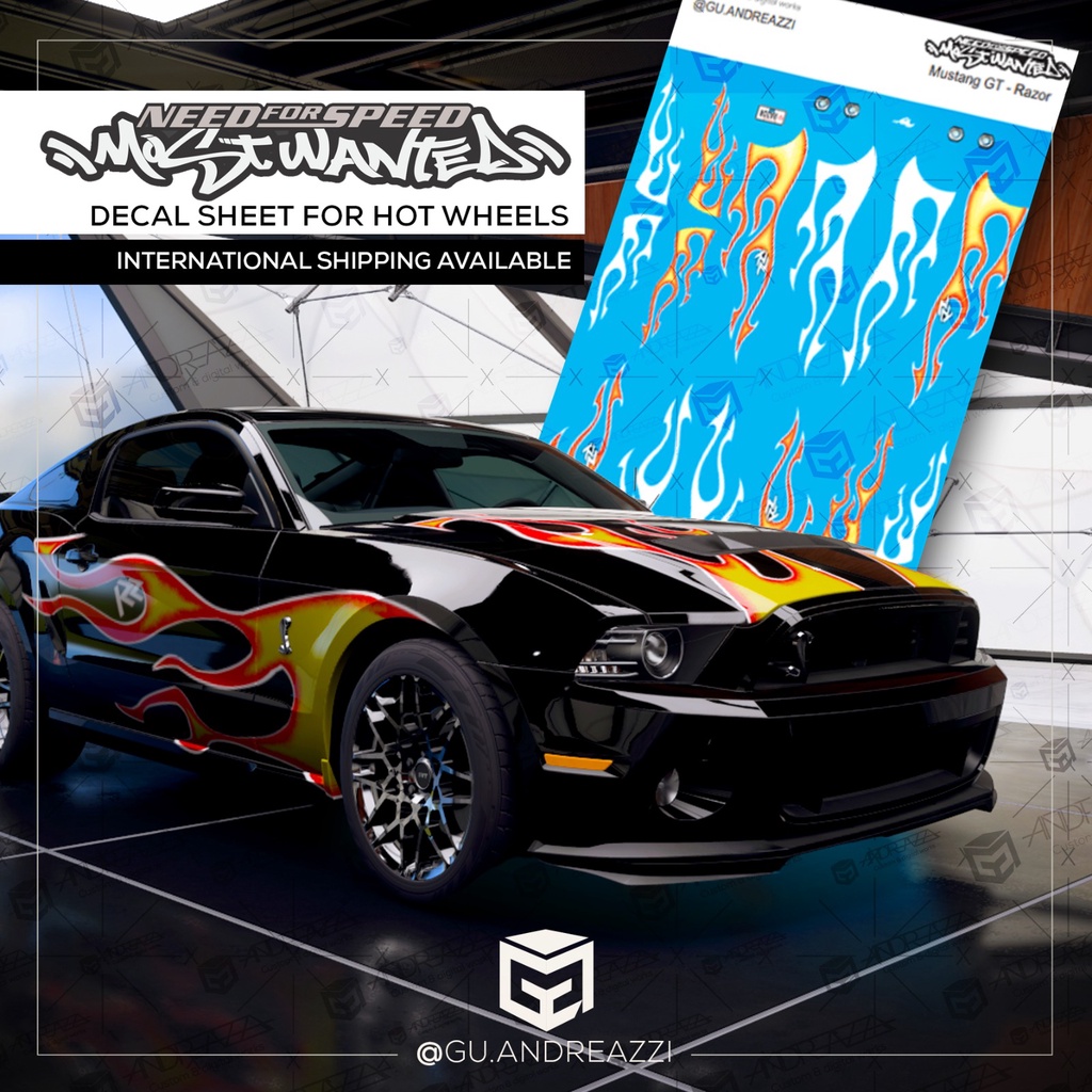 Decalque fundo branco - razor NFSMW - Mustang GT