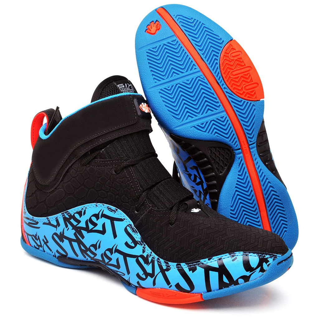 Tenis Six Street Basquete Impact Lançamento Preto Azul Shopee