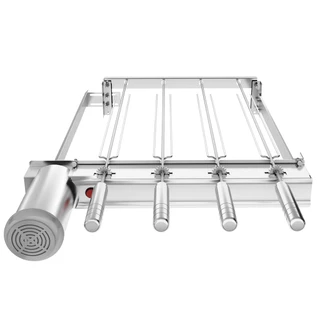 Grill Gira 4 Espetos Inox - Ajustavel para churrasqueiras Pré-moldadas