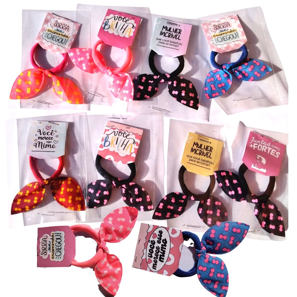 Kit 25 Tag + Xuxinha Mimo de cabelo Cliente Lembrancinha | Shopee Brasil