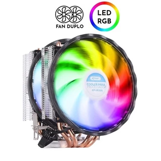 Cooler Gamer Para Processador Duplo Fan 120mm Led RGB Intel e AMD 120w LGA1156 LGA1155 LGA1151 LGA1150 LGA1200 LGA775 AM4 AM3 AM2 FM2 FM1