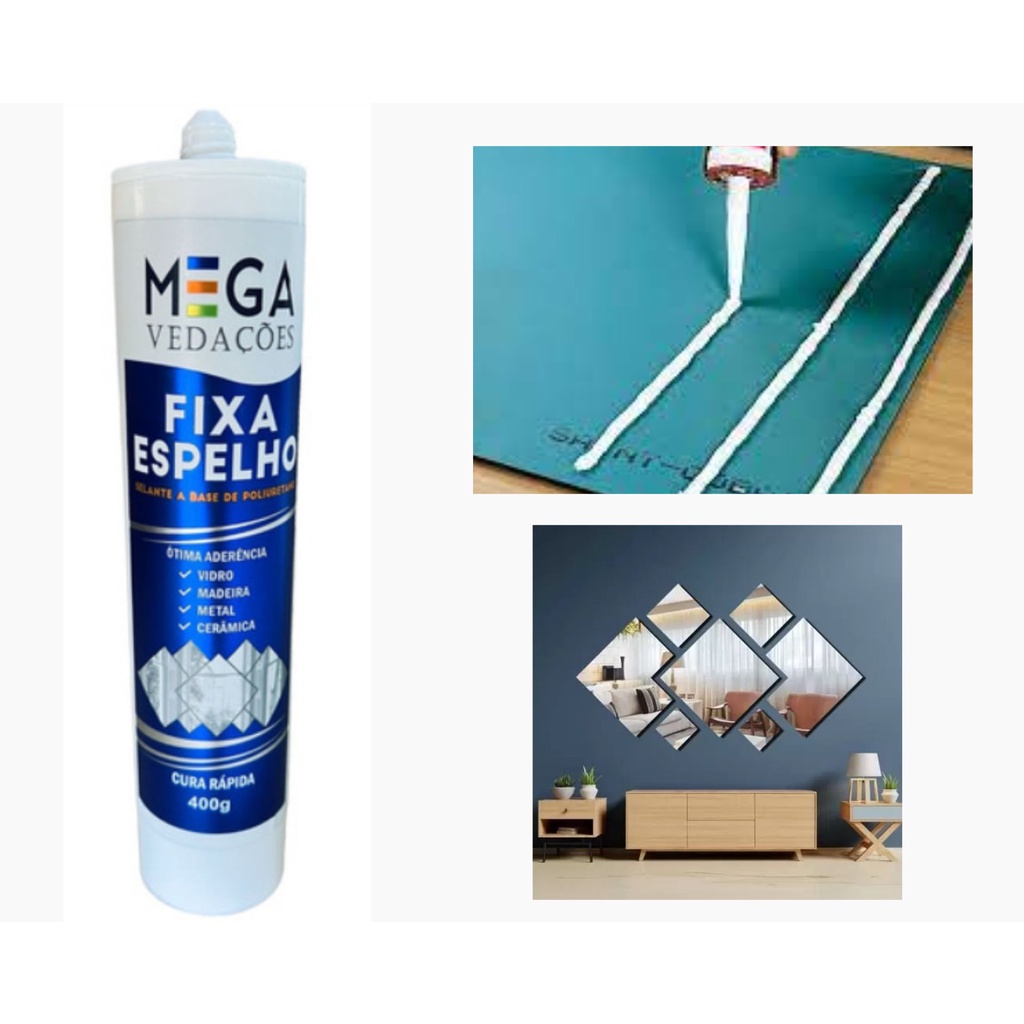 Cola Adesivo Fixa Espelho 400gr Branco