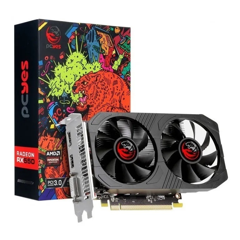 Placa de vídeo AMD Pcyes Radeon RX 500 Series RX 550 PJRX550DR5128B 4GB - PROMOÇÃO!