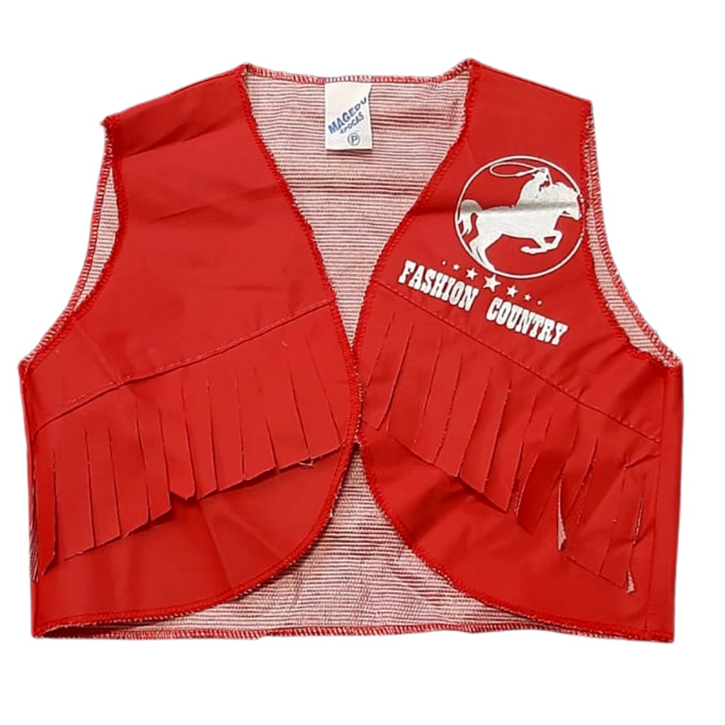 Colete country Vermelho infantil festa junina Ref: J304V | Shopee Brasil