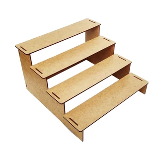 kit com 3 Escadinhas para enfeite de Mesa decoração de doces em MDF Cru