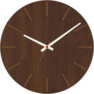 Relógio De Parede Preto 40cm Grande Sala Cozinha Quarto Hall Escritorio Loja Tabaco Marrom Madeira