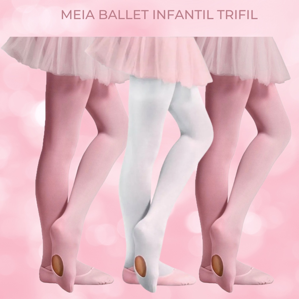 Kit 3X Meia Calça Infantil Ballet Com Abertura Fio 40 - Trifil | Shopee ...