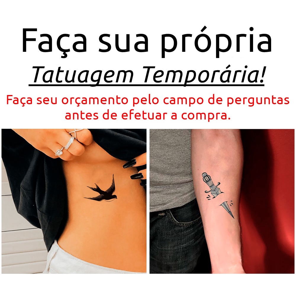 Tatuagem Temporaria Personalizada para Eventos Exclusiva Fake Tattoo Adesiva