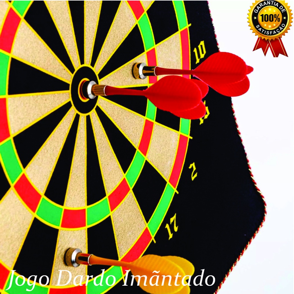 Jogo Tiro Ao Alvo Mira Grande 30cm Kit 4 Dardos Profissional