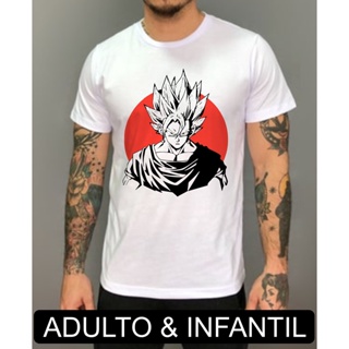 Camiseta dragon ball z goku desenho camisa infantil adulto vetor camisaria