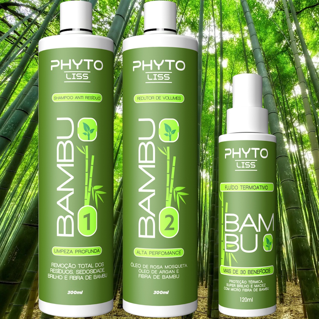 Kit Progressiva Sem Formol Org Nica Fibra De Bambu Phyto Liss Ml Protetor T Rmico