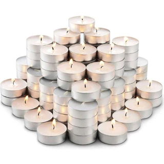Kit 50 Velas Parafina Rechaud C/ Suporte Alumínio Decoração