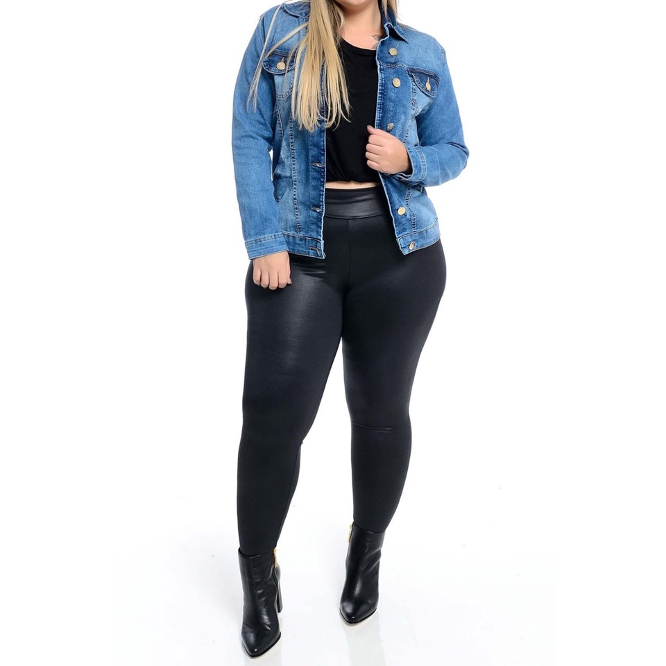 Calça Legging Cirrê Plus Size Suplex Cós Alto Imita G1 G2 G3 G4 Couro