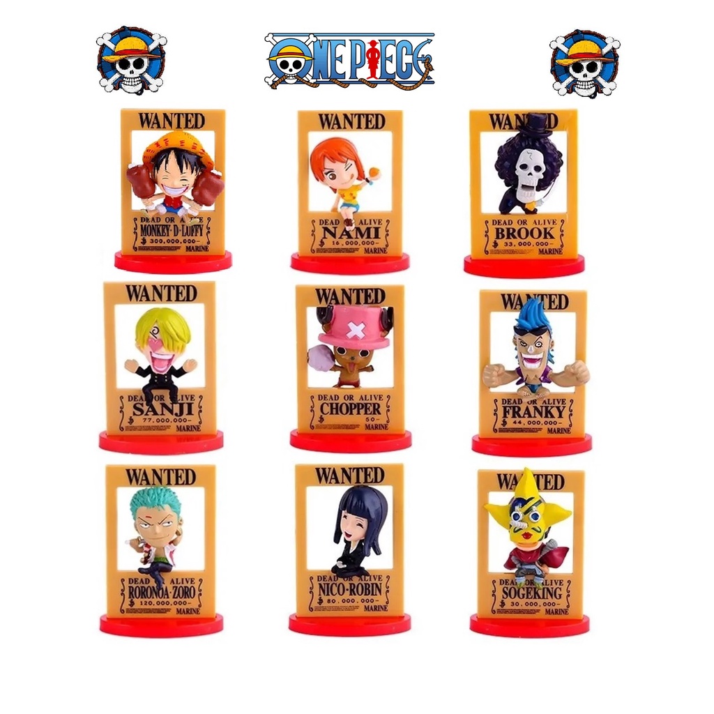 Bonecos Colecionáveis Figure One Piece Wanted Luffy Sanji Chopper Zoro Nami Robin Franky Usopp Brook Sogeking