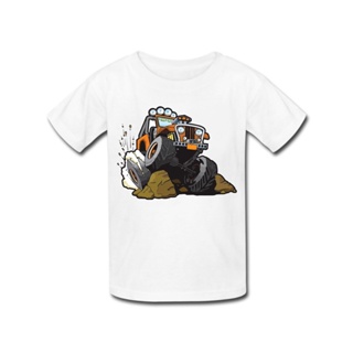 Kawaii 3D Print T-Shirt infantil, Carro, Trator, Desenhos animados