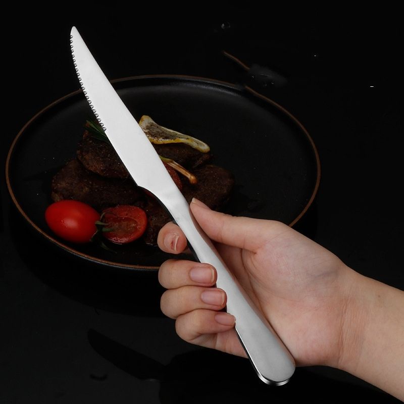 （Kit C/ 6）Faca Talher Aço Inox