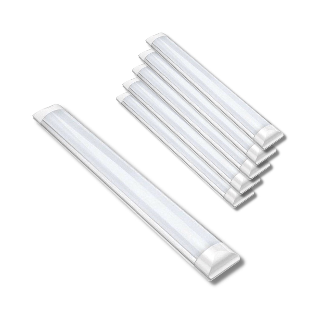 Kit 2 Luminária Linear Tubular Sobrepor 40w Led Slim Branco Frio 6500K